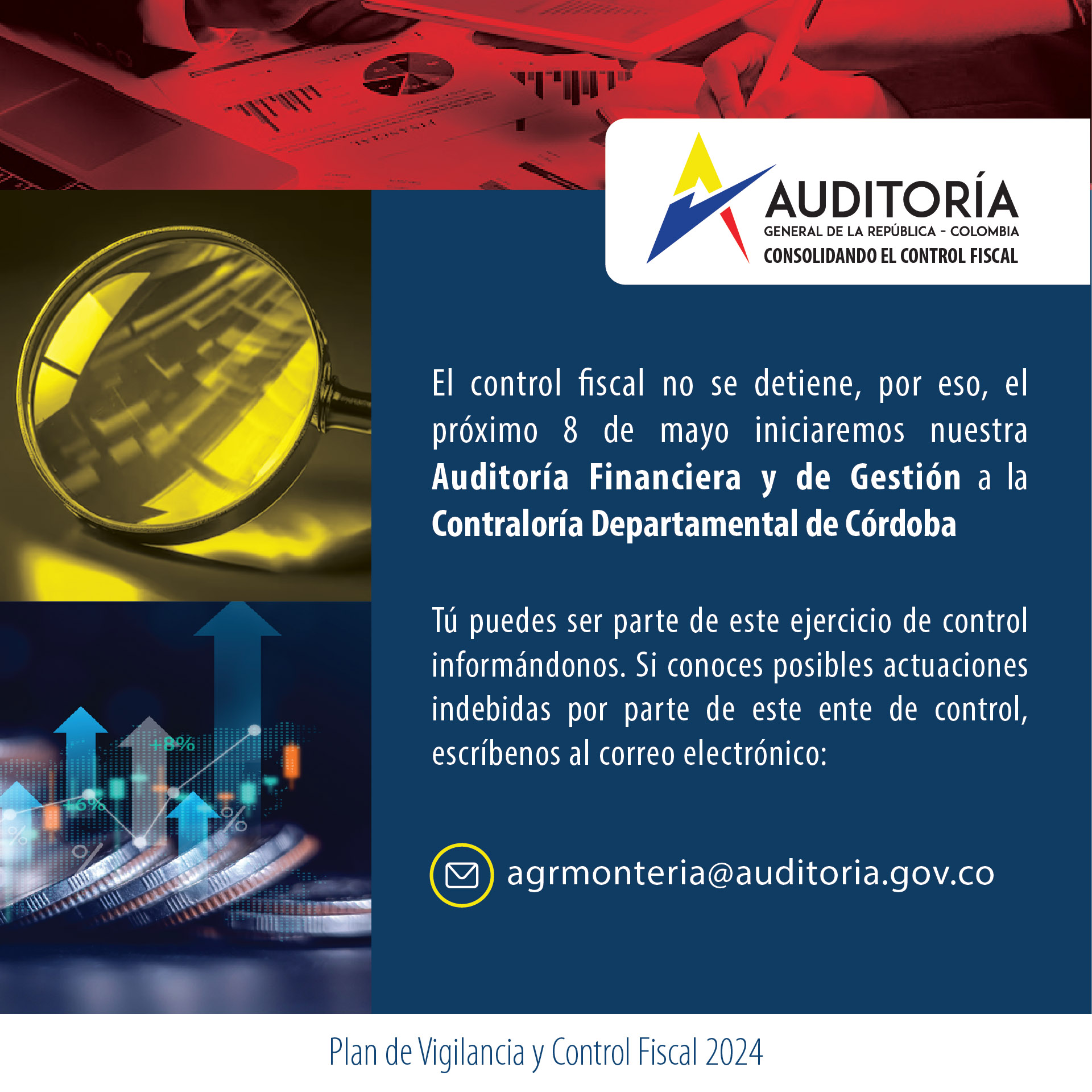 Invitación a ciudadanía a brindar información para Auditoría Financiera y de Gestión a Contraloría de Córdoba