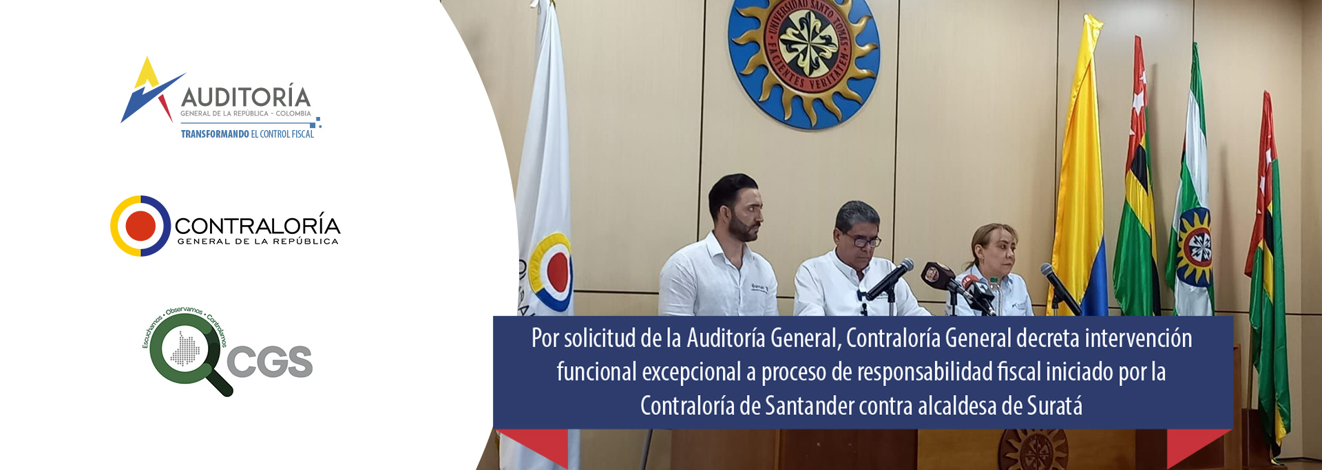 AGR y CGR. Intervención funcional excepcional a Contraloría de Santander