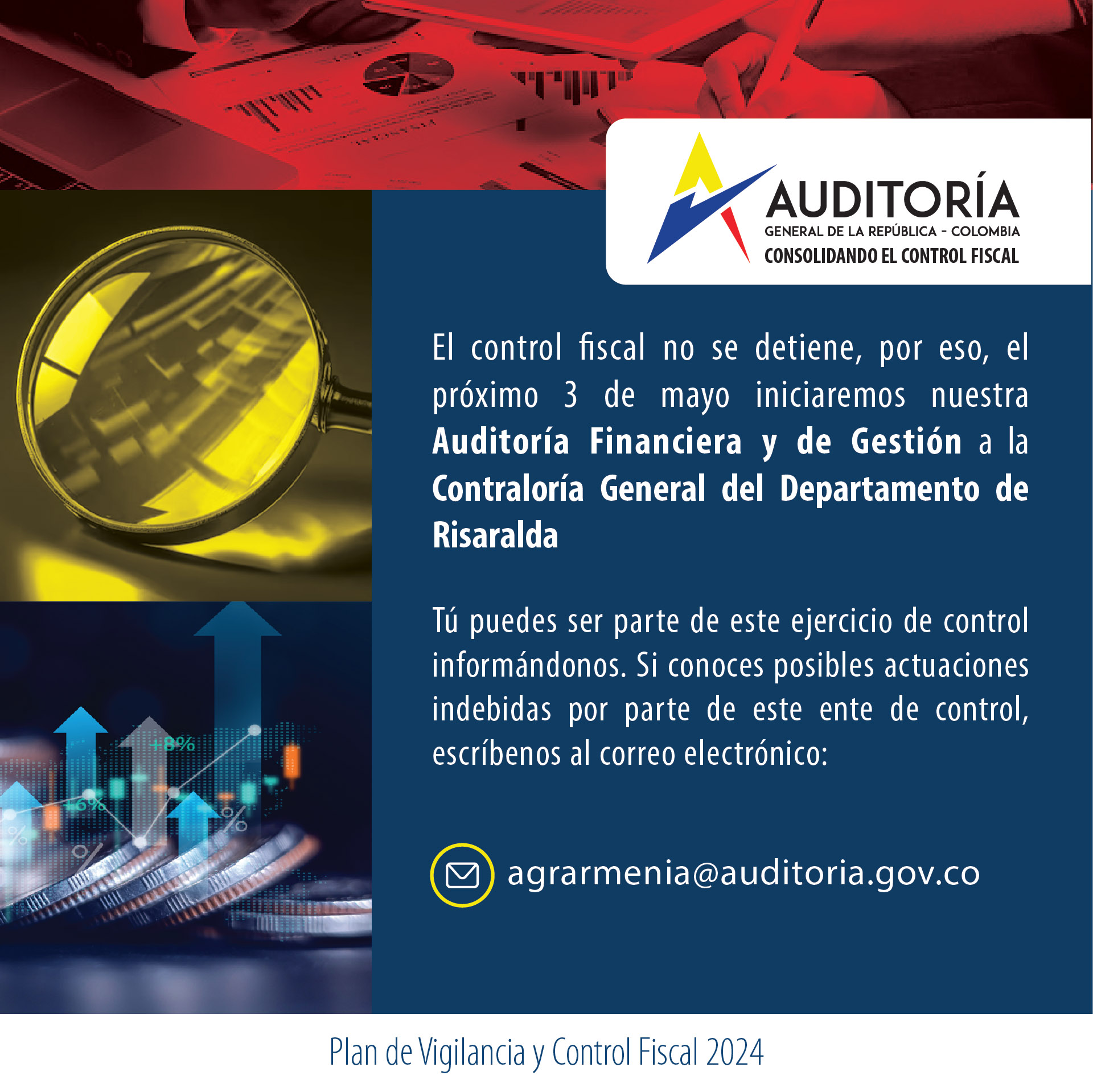 Invitación a ciudadanía a brindar información para Auditoría Financiera y de Gestión a Contraloría de Risaralda