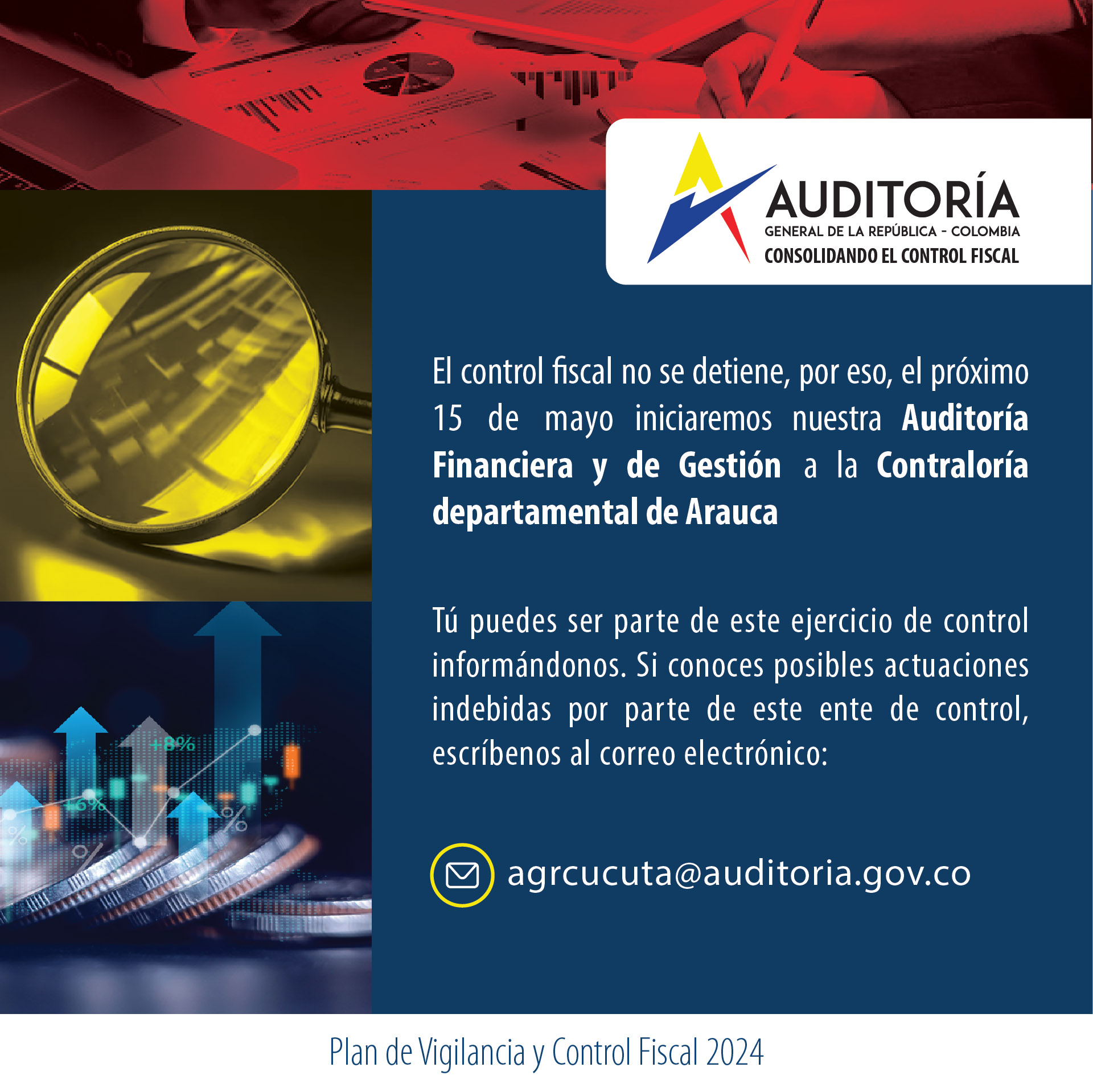 Invitación a ciudadanía a brindar información para Auditoría Financiera y de Gestión a Contraloría de Arauca
